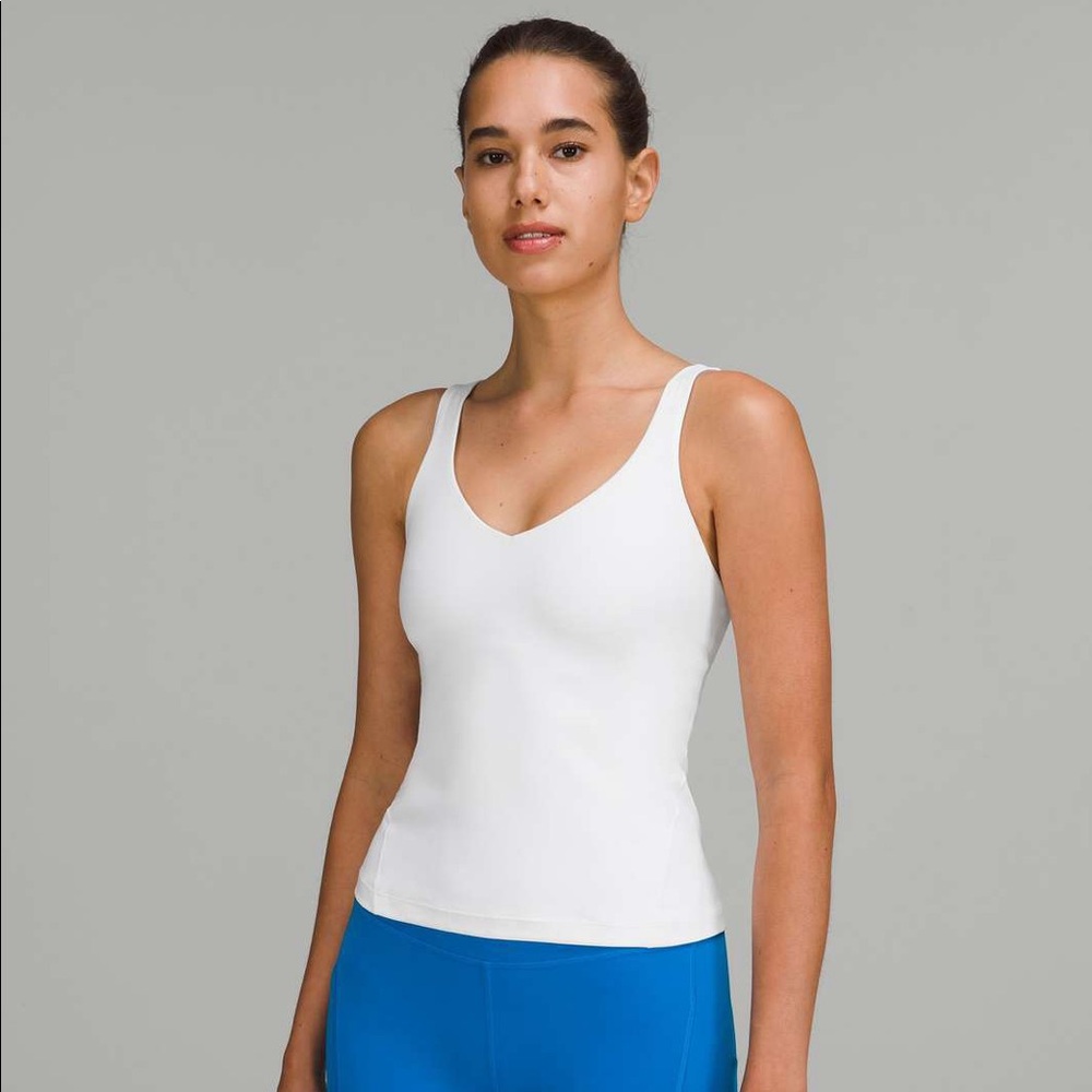 lululemon athletica White V-Neck Tank Top